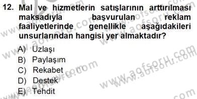 Tüketici Hukuku Dersi 2012 - 2013 Yılı (Vize) Ara Sınav Soruları 12. Soru
