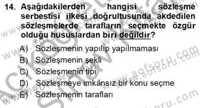 Tüketici Hukuku Dersi 2012 - 2013 Yılı (Vize) Ara Sınav Soruları 14. Soru