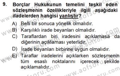 Tüketici Hukuku Dersi 2012 - 2013 Yılı (Vize) Ara Sınav Soruları 9. Soru