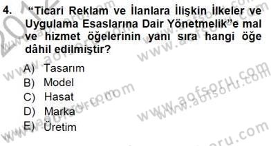 Tüketici Hukuku Dersi 2012 - 2013 Yılı (Final) Dönem Sonu Sınav Soruları 4. Soru