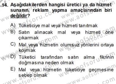 Tüketici Hukuku Dersi 2013 - 2014 Yılı (Vize) Ara Sınav Soruları 14. Soru