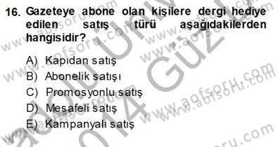 Tüketici Hukuku Dersi 2013 - 2014 Yılı (Final) Dönem Sonu Sınav Soruları 16. Soru