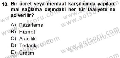 Tüketici Hukuku Dersi 2013 - 2014 Yılı Tek Ders Sınav Soruları 10. Soru