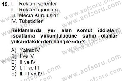Tüketici Hukuku Dersi 2014 - 2015 Yılı (Vize) Ara Sınav Soruları 19. Soru
