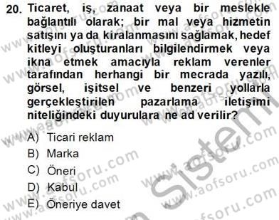 Tüketici Hukuku Dersi 2014 - 2015 Yılı (Vize) Ara Sınav Soruları 20. Soru