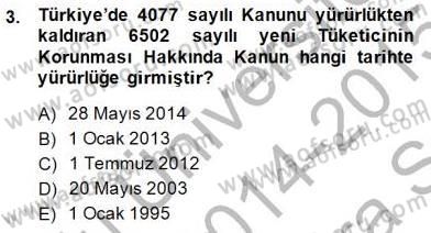 Tüketici Hukuku Dersi 2014 - 2015 Yılı (Vize) Ara Sınav Soruları 3. Soru