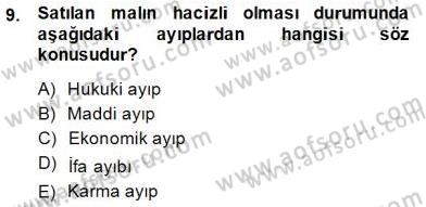 Tüketici Hukuku Dersi 2014 - 2015 Yılı (Vize) Ara Sınav Soruları 9. Soru