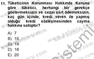 Tüketici Hukuku Dersi 2014 - 2015 Yılı (Final) Dönem Sonu Sınav Soruları 11. Soru