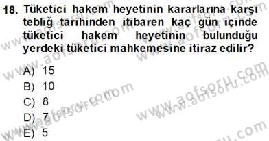 Tüketici Hukuku Dersi 2014 - 2015 Yılı (Final) Dönem Sonu Sınav Soruları 18. Soru