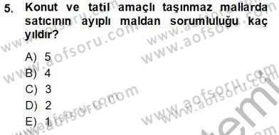 Tüketici Hukuku Dersi 2014 - 2015 Yılı (Final) Dönem Sonu Sınav Soruları 5. Soru