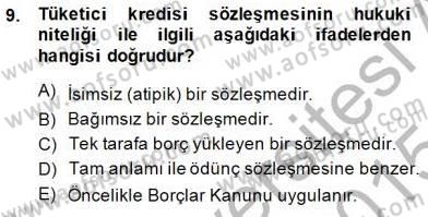 Tüketici Hukuku Dersi 2014 - 2015 Yılı (Final) Dönem Sonu Sınav Soruları 9. Soru