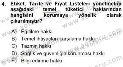 Tüketici Hukuku Dersi 2015 - 2016 Yılı (Vize) Ara Sınav Soruları 4. Soru