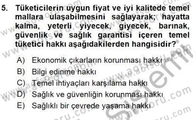Tüketici Hukuku Dersi 2015 - 2016 Yılı (Vize) Ara Sınav Soruları 5. Soru