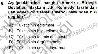 Tüketici Hukuku Dersi 2015 - 2016 Yılı (Vize) Ara Sınav Soruları 6. Soru
