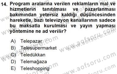 Tüketici Hukuku Dersi 2015 - 2016 Yılı (Final) Dönem Sonu Sınav Soruları 14. Soru
