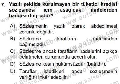Tüketici Hukuku Dersi 2015 - 2016 Yılı (Final) Dönem Sonu Sınav Soruları 7. Soru