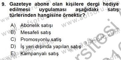 Tüketici Hukuku Dersi 2015 - 2016 Yılı (Final) Dönem Sonu Sınav Soruları 9. Soru