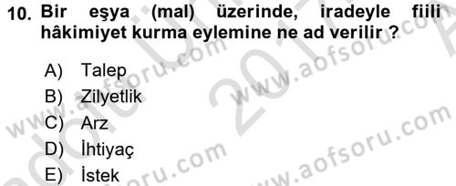 Tüketici Hukuku Dersi 2017 - 2018 Yılı (Vize) Ara Sınav Soruları 10. Soru