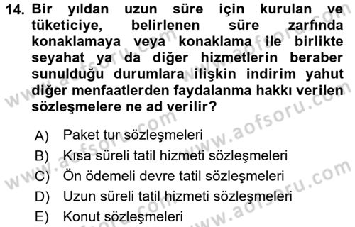 Tüketici Hukuku Dersi 2017 - 2018 Yılı (Final) Dönem Sonu Sınav Soruları 14. Soru