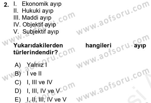 Tüketici Hukuku Dersi 2017 - 2018 Yılı (Final) Dönem Sonu Sınav Soruları 2. Soru