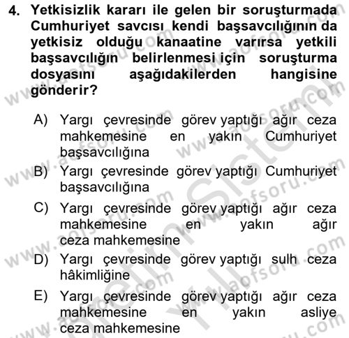 Ceza Yargılama Hukuku Dersi 2020 - 2021 Yılı Yaz Okulu Sınav Soruları 4. Soru