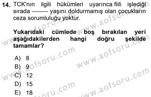 Ceza Yargılama Hukuku Dersi 2021 - 2022 Yılı (Vize) Ara Sınav Soruları 14. Soru