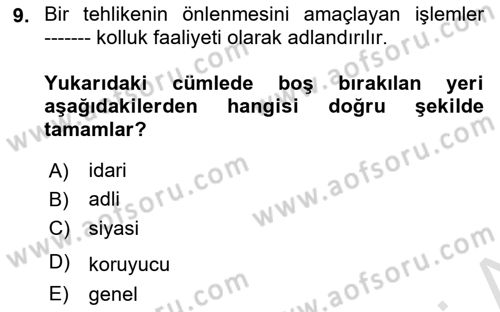 Ceza Yargılama Hukuku Dersi 2021 - 2022 Yılı (Vize) Ara Sınav Soruları 9. Soru