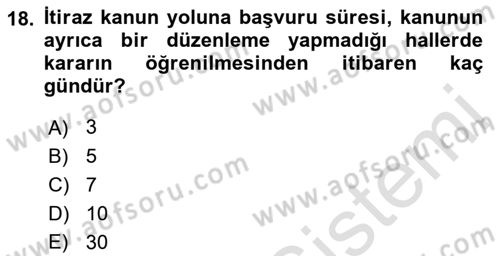 Ceza Yargılama Hukuku Dersi 2021 - 2022 Yılı (Final) Dönem Sonu Sınav Soruları 18. Soru