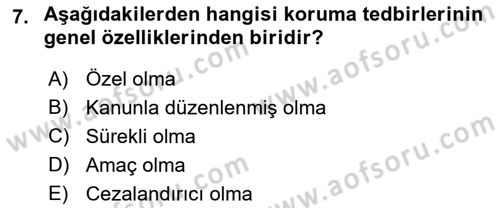 Ceza Yargılama Hukuku Dersi 2021 - 2022 Yılı (Final) Dönem Sonu Sınavı 7. Soru