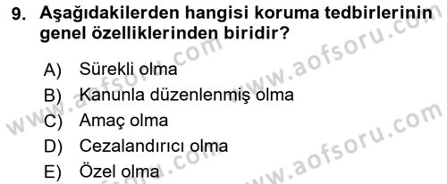 Ceza Yargılama Hukuku Dersi 2021 - 2022 Yılı Yaz Okulu Sınavı 9. Soru