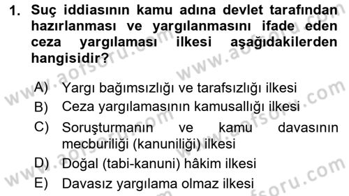 Ceza Yargılama Hukuku Dersi 2023 - 2024 Yılı (Vize) Ara Sınav Soruları 1. Soru