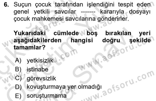 Ceza Yargılama Hukuku Dersi 2023 - 2024 Yılı (Vize) Ara Sınav Soruları 6. Soru