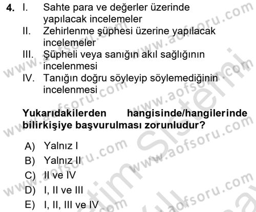 Ceza Yargılama Hukuku Dersi 2023 - 2024 Yılı (Final) Dönem Sonu Sınav Soruları 4. Soru