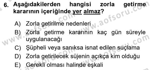 Ceza Yargılama Hukuku Dersi 2023 - 2024 Yılı (Final) Dönem Sonu Sınav Soruları 6. Soru