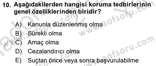 Ceza Yargılama Hukuku Dersi 2023 - 2024 Yılı Yaz Okulu Sınav Soruları 10. Soru