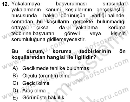 Ceza Yargılama Hukuku Dersi 2023 - 2024 Yılı Yaz Okulu Sınav Soruları 12. Soru