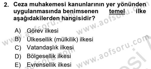 Ceza Yargılama Hukuku Dersi 2024 - 2025 Yılı (Vize) Ara Sınav Soruları 2. Soru