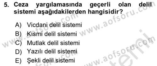 Ceza Yargılama Hukuku Dersi 2024 - 2025 Yılı (Vize) Ara Sınav Soruları 5. Soru