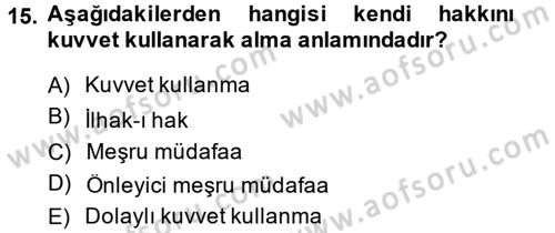 Uluslararası Hukuk 1 Dersi 2013 - 2014 Yılı (Final) Dönem Sonu Sınav Soruları 15. Soru