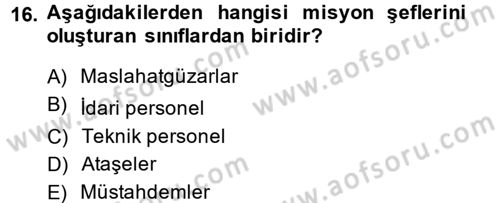 Uluslararası Hukuk 1 Dersi 2013 - 2014 Yılı (Final) Dönem Sonu Sınav Soruları 16. Soru