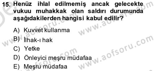 Uluslararası Hukuk 1 Dersi 2013 - 2014 Yılı Tek Ders Sınav Soruları 15. Soru