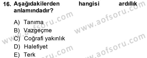 Uluslararası Hukuk 1 Dersi 2014 - 2015 Yılı (Vize) Ara Sınav Soruları 16. Soru