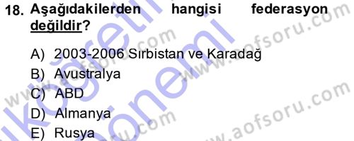 Uluslararası Hukuk 1 Dersi 2014 - 2015 Yılı (Vize) Ara Sınav Soruları 18. Soru