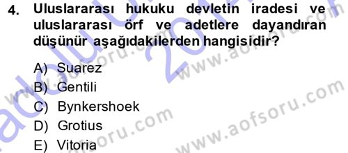 Uluslararası Hukuk 1 Dersi 2014 - 2015 Yılı (Vize) Ara Sınav Soruları 4. Soru