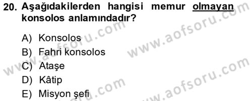 Uluslararası Hukuk 1 Dersi 2014 - 2015 Yılı Tek Ders Sınav Soruları 20. Soru