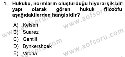 Uluslararası Hukuk 1 Dersi 2015 - 2016 Yılı (Vize) Ara Sınav Soruları 1. Soru