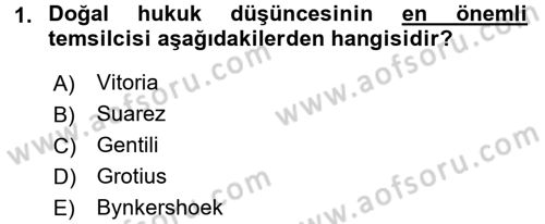 Uluslararası Hukuk 1 Dersi 2015 - 2016 Yılı Tek Ders Sınav Soruları 1. Soru