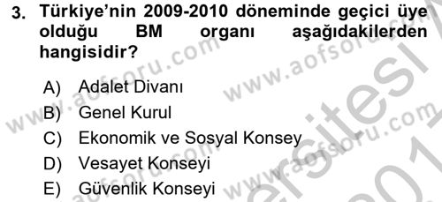 Uluslararası Hukuk 1 Dersi 2016 - 2017 Yılı 3 Ders Sınav Soruları 3. Soru
