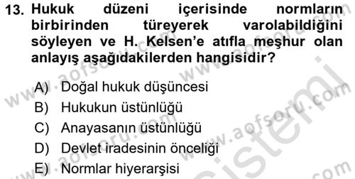 Uluslararası Hukuk 1 Dersi 2017 - 2018 Yılı (Vize) Ara Sınav Soruları 13. Soru