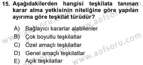 Uluslararası Hukuk 1 Dersi 2017 - 2018 Yılı (Final) Dönem Sonu Sınav Soruları 15. Soru